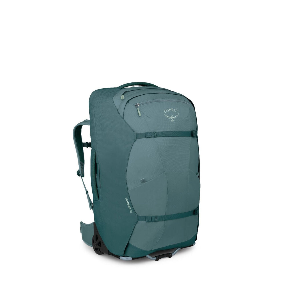 side front image of Farpoint™ Fairview™ Wheeled Travel Pack 27.5"/65L in the color Cascade Blue - Torrent Blue