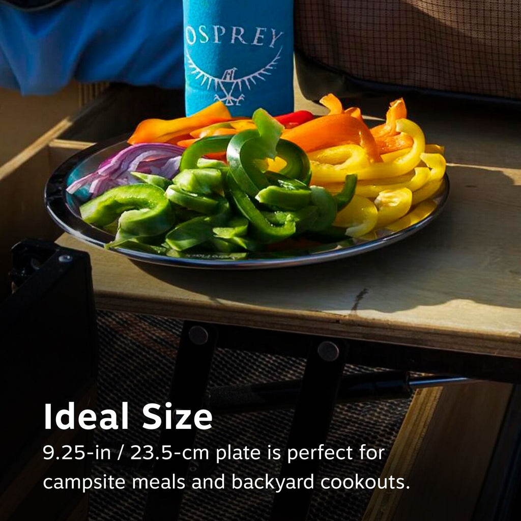 Ideal size: 9.25-in / 23.5-cm plate is perfect for campsite meals and backyard cookouts