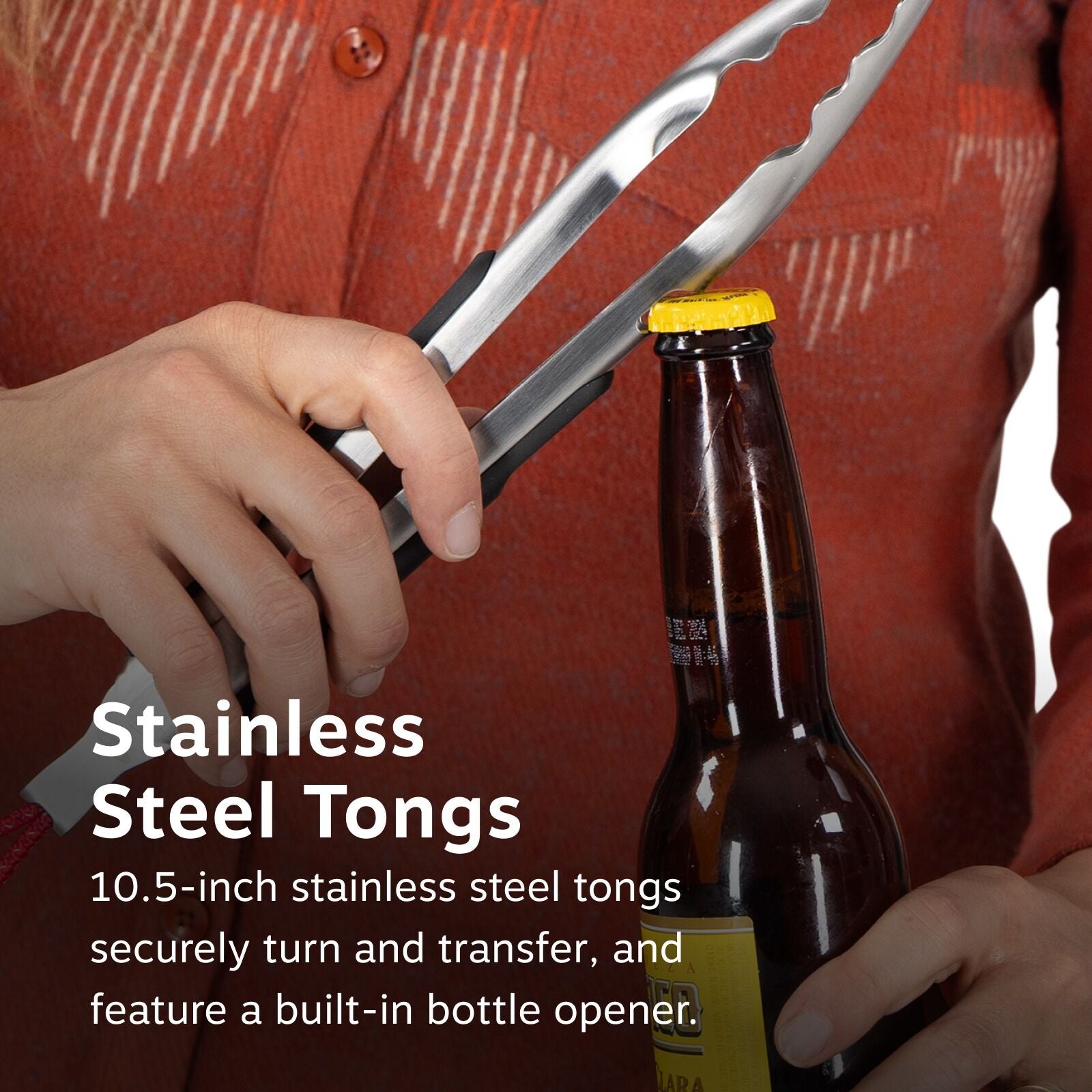 Stainless steel tongs