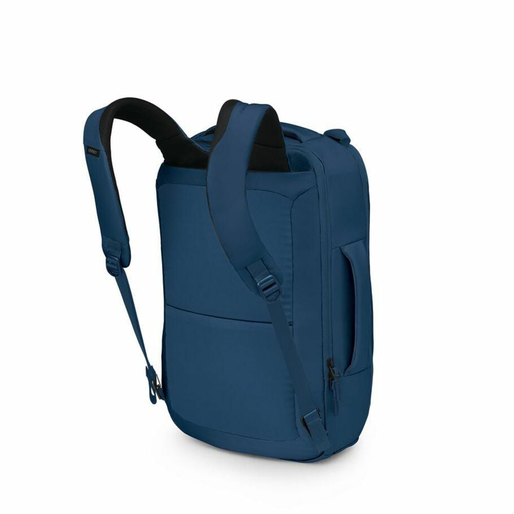 side back image of the Aoede Briefpack in the color Antique Blue