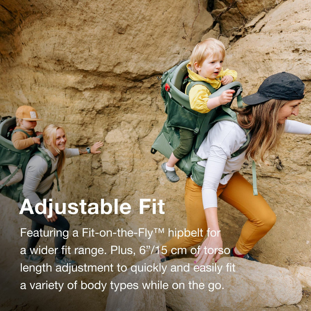 Poco premium adjustable fit lifestyle image with two women carrying children