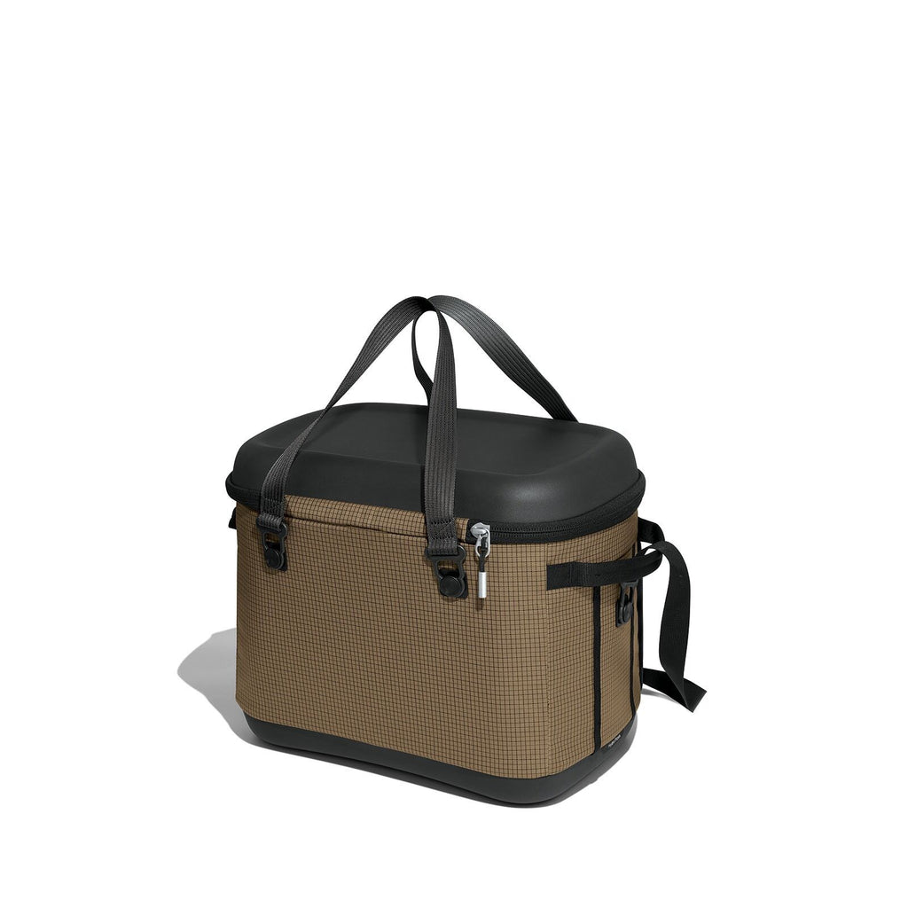 side back image of the Hydro Flask Campcore Carryout Cooler 30L in the color Latte Brown