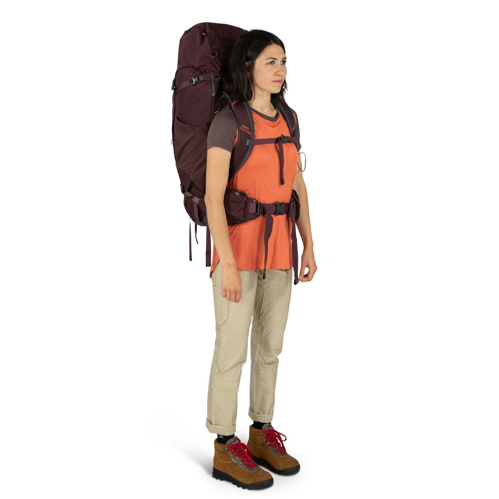 a person modeling the Kyte™ 58 in color elderberry