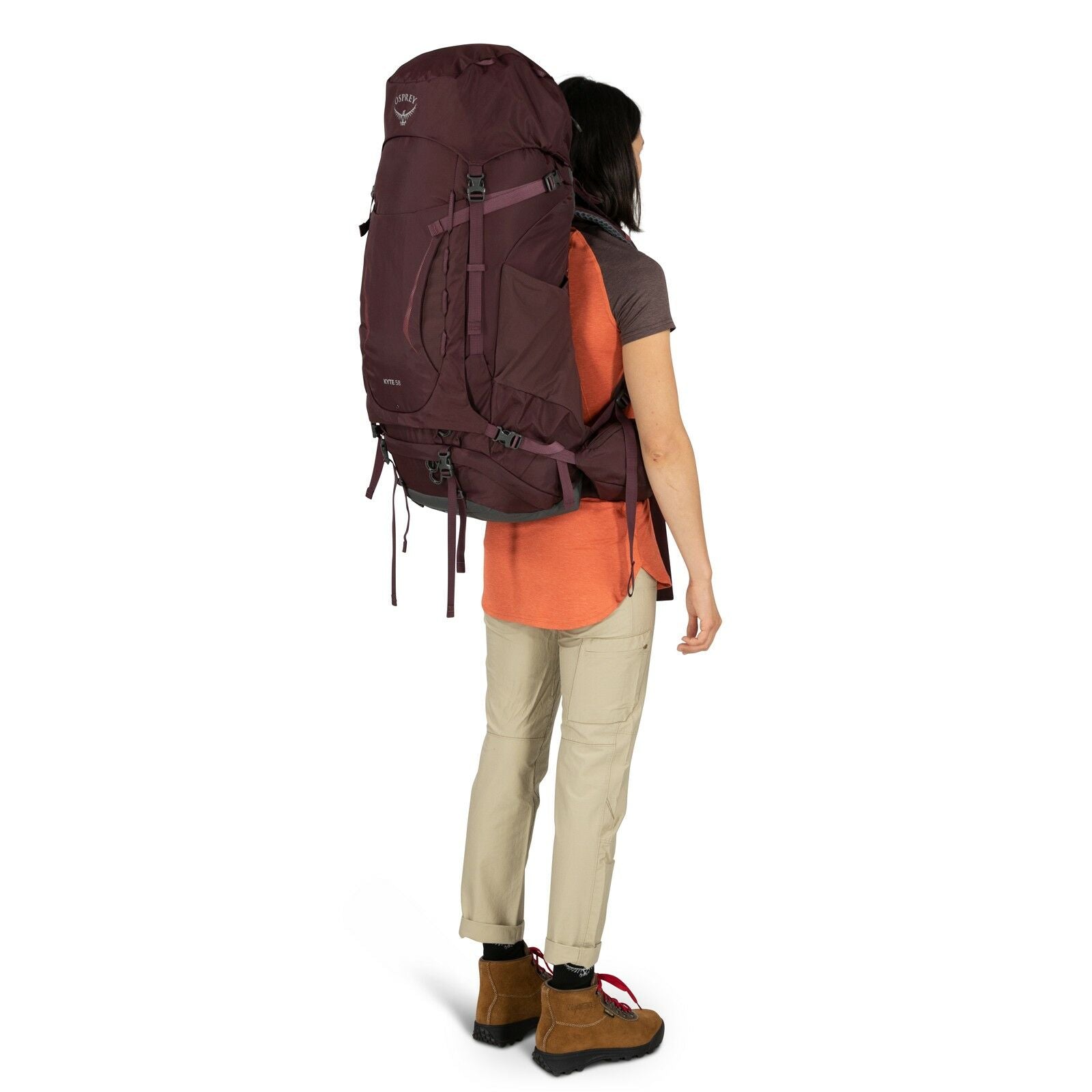 a person modeling the Kyte™ 58 in color elderberry