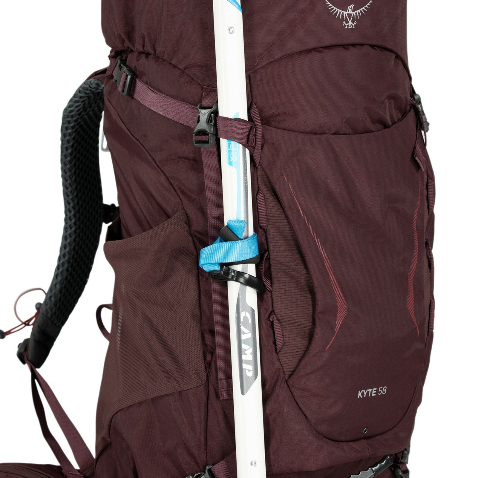 a detail of the Kyte™ 58 in color elderberry
