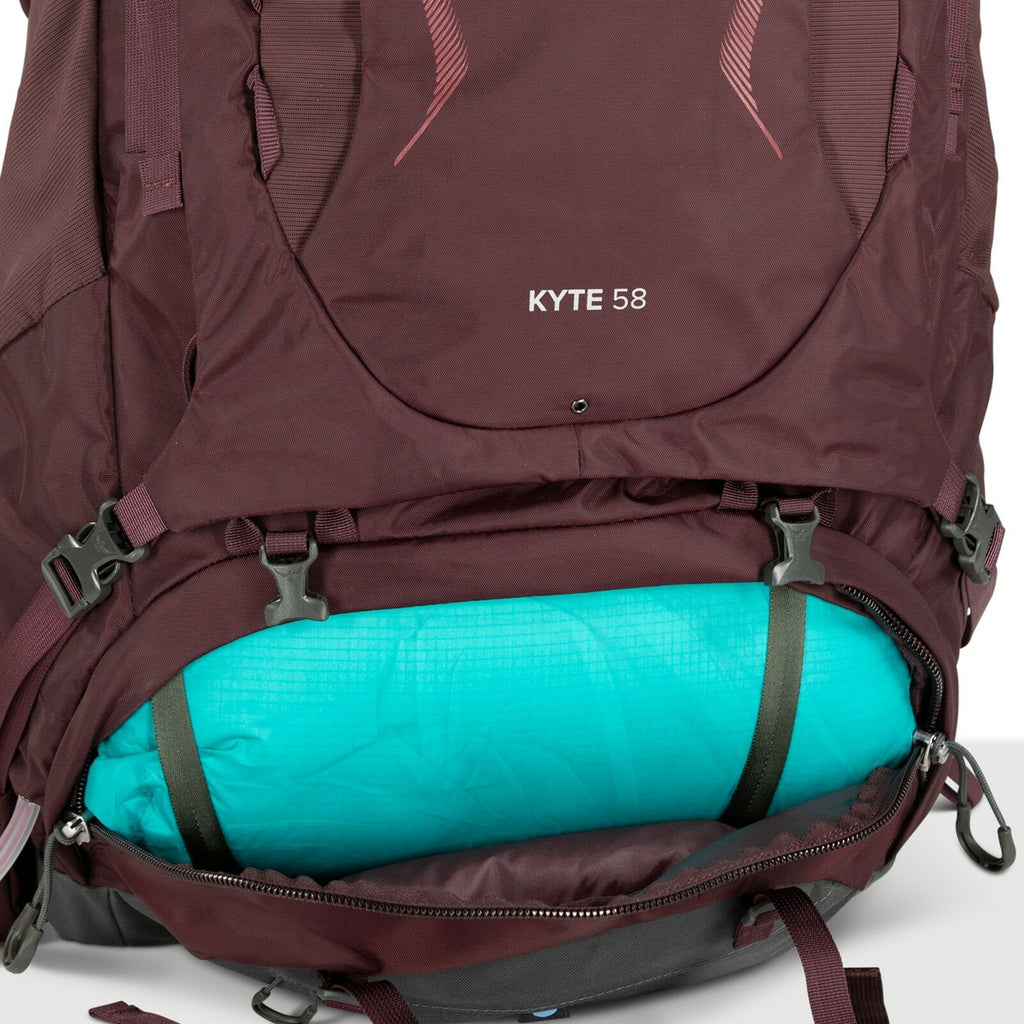 a detail of the Kyte™ 58 in color elderberry