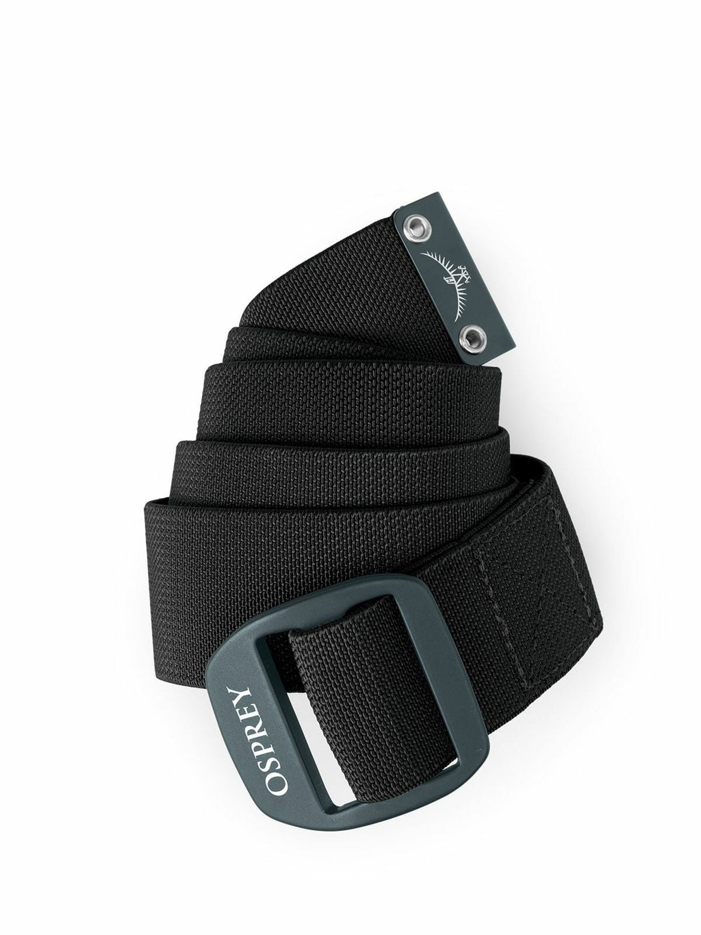 side image of the Osprey logo belt in the color black