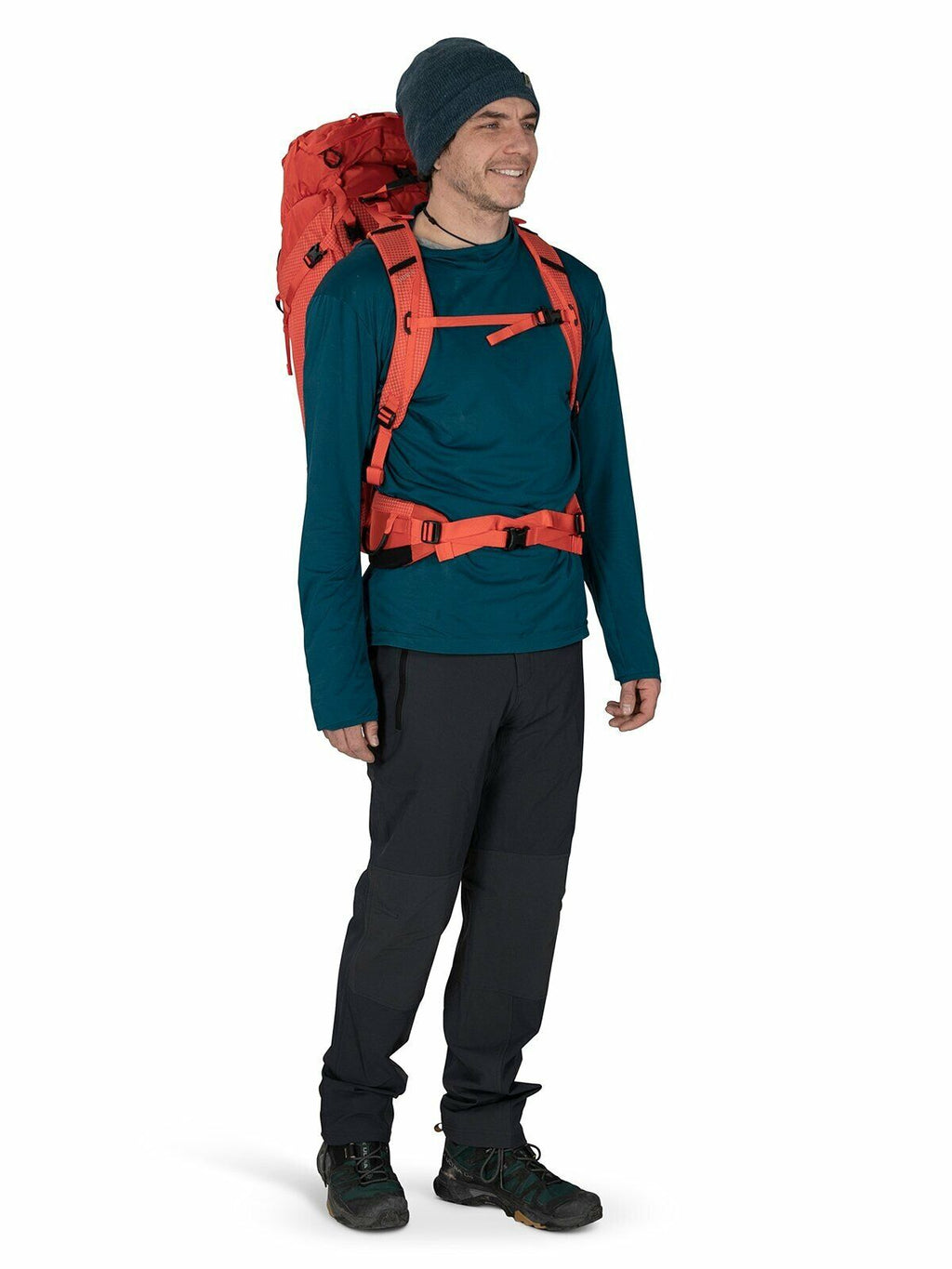 a person modeling the Mutant 38 in color marsorange