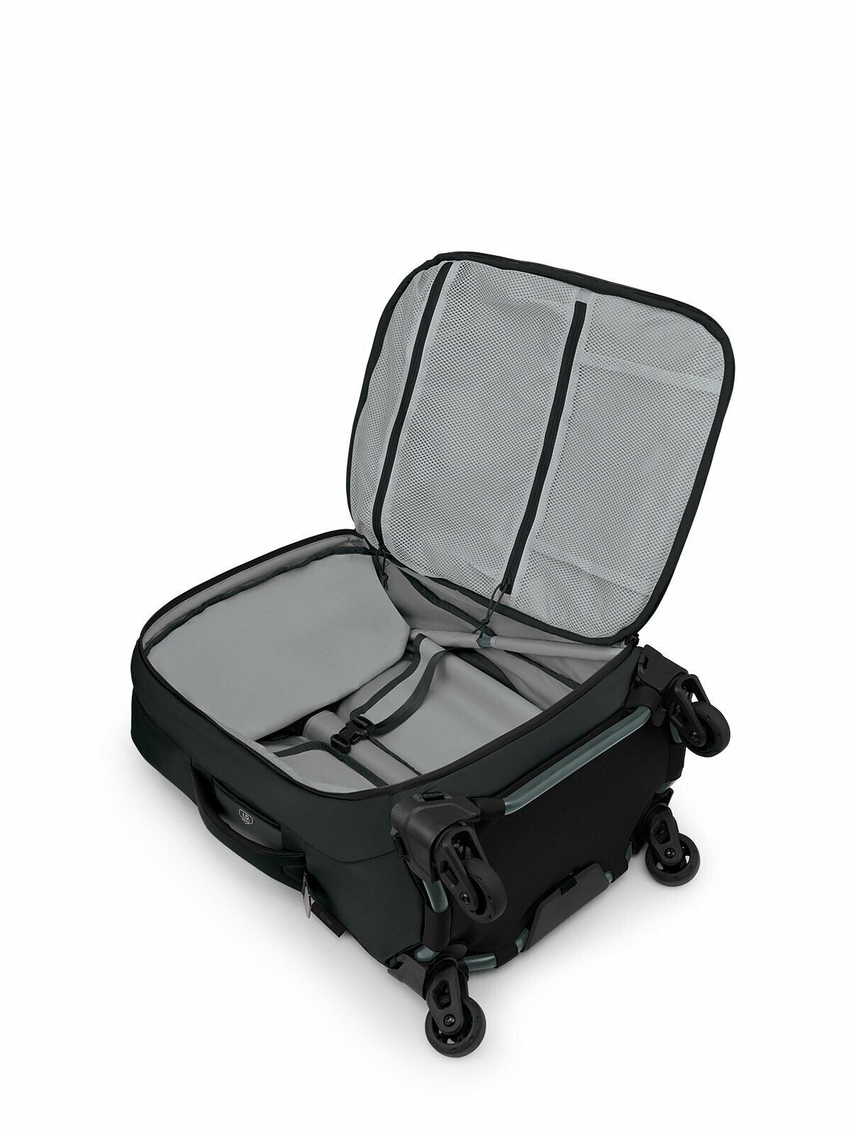 side view of the Ozone 4-Wheel Carry-On 38L/21.5" in color black