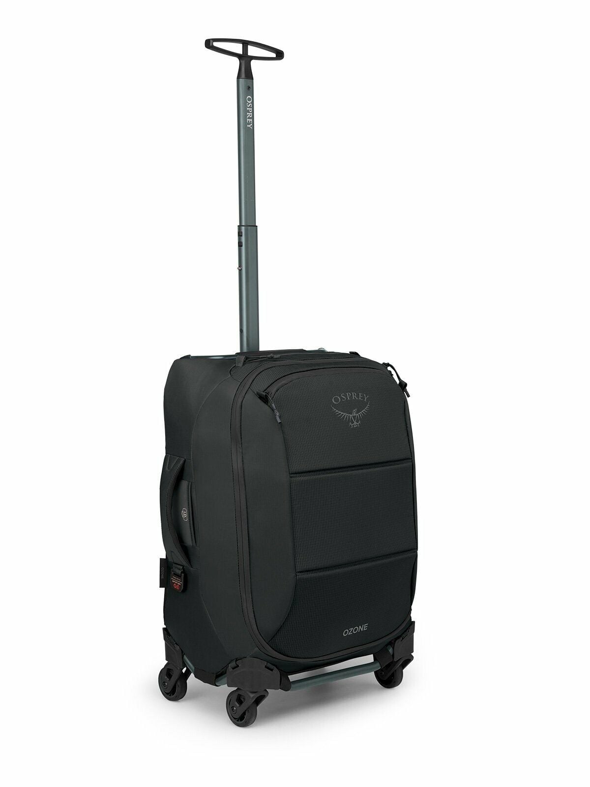 side view of the Ozone 4-Wheel Carry-On 38L/21.5" in color black