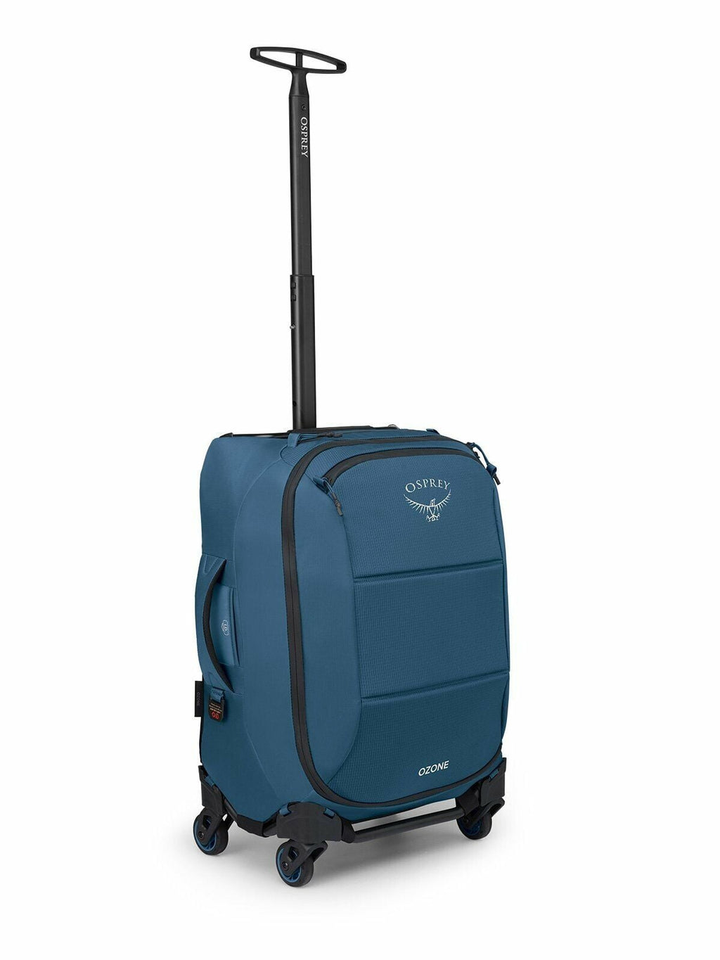side view of the Ozone 4-Wheel Carry-On 38L/21.5" in color coastalblue