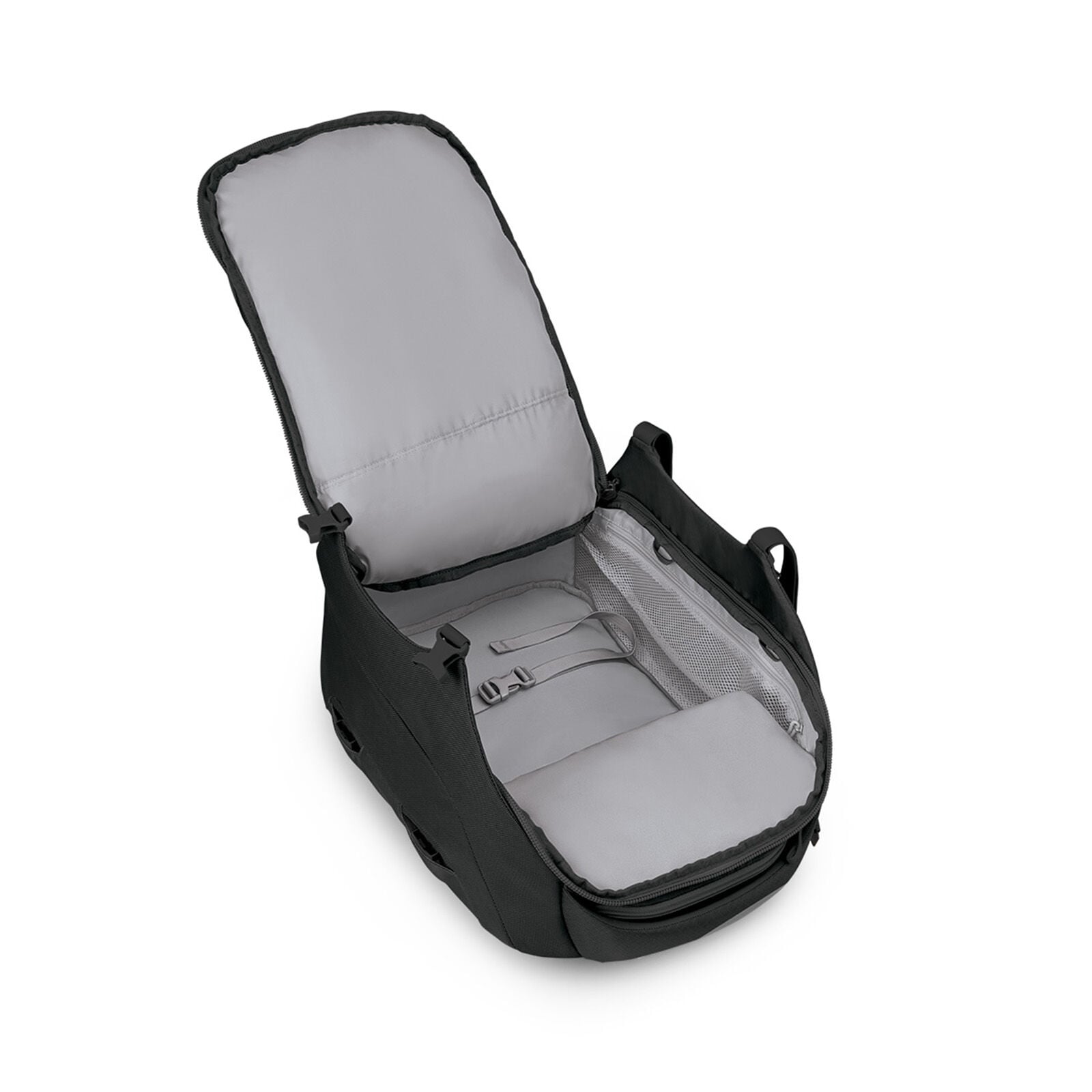 Internal image of the Osprey Sojourn Porter Travel Pack 30 in the color Black