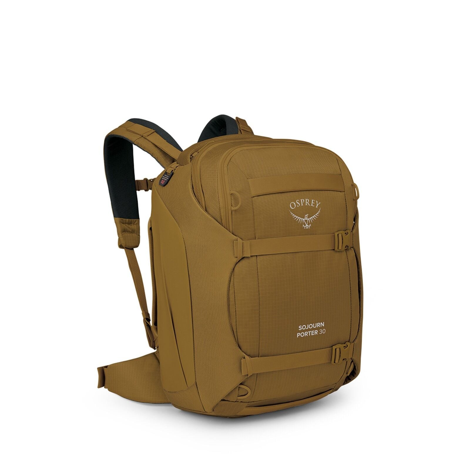 Side image of the Osprey Sojourn Porter Travel Pack 30 in the color Brindle Brown