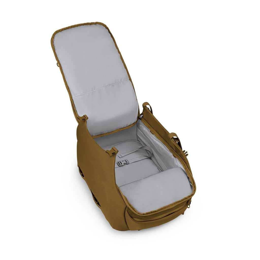 Internal image of the Osprey Sojourn Porter Travel Pack 46 in the color Brindle Brown