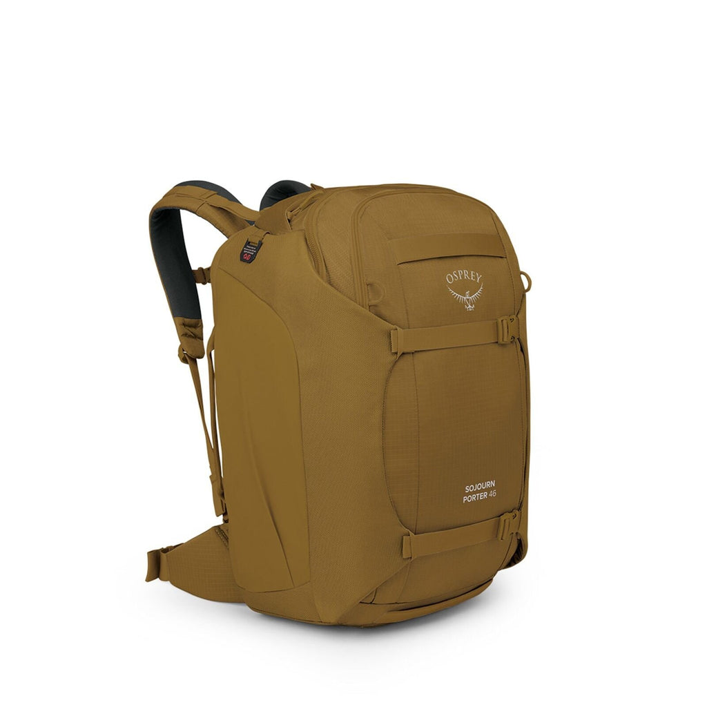 Side image of the Osprey Sojourn Porter Travel Pack 46 in the color Brindle Brown