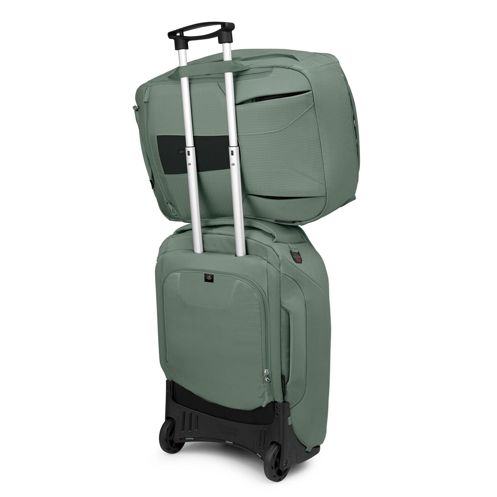Detail image of the Osprey Sojourn Porter Travel Pack 46 in the color Koseret Green