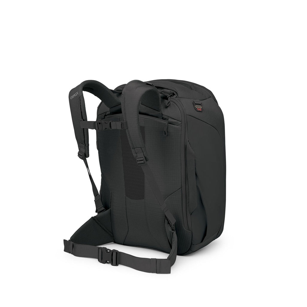 Sideback image of the Osprey Sojourn Porter Travel Pack 46 in the color Black