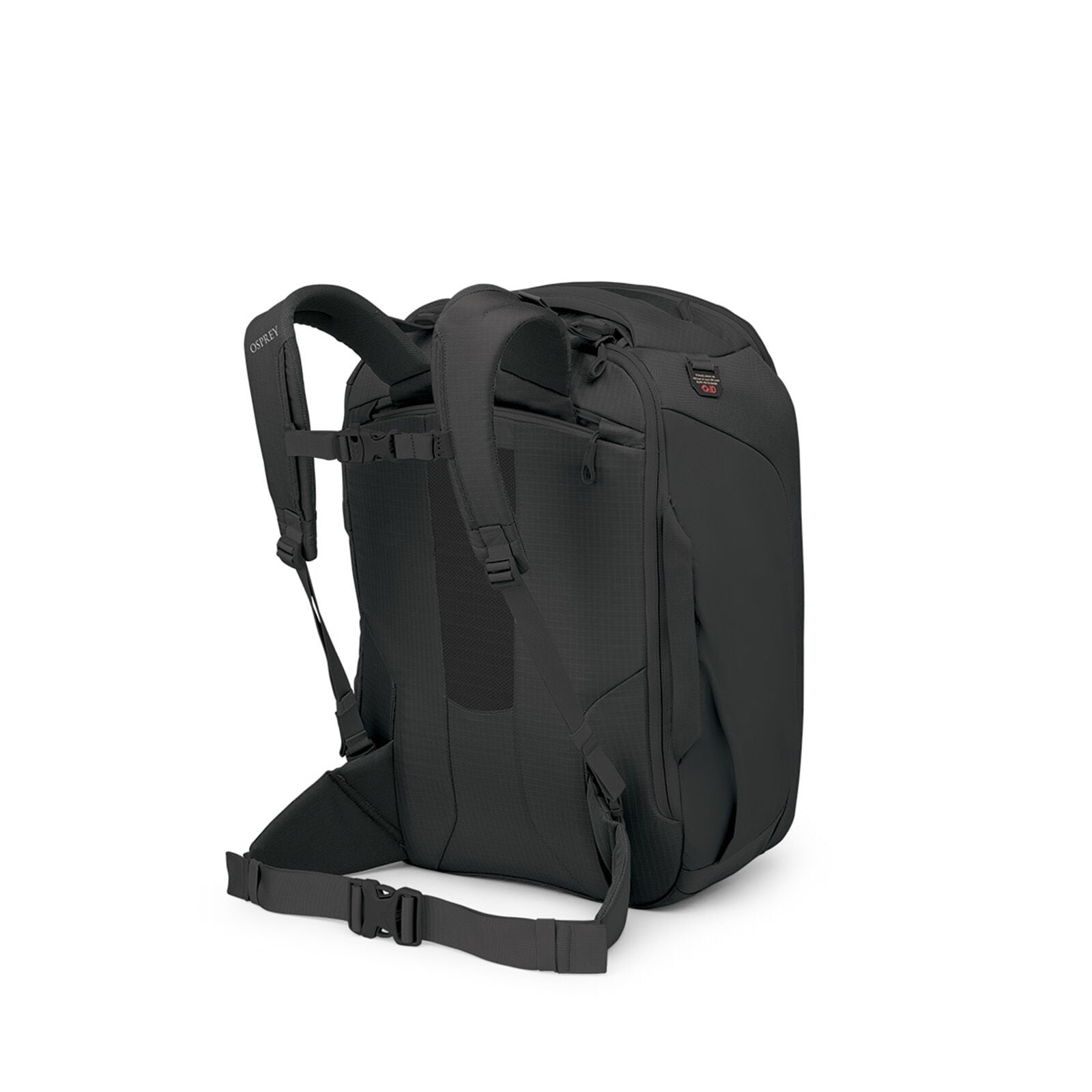 Sideback image of the Osprey Sojourn Porter Travel Pack 46 in the color Black