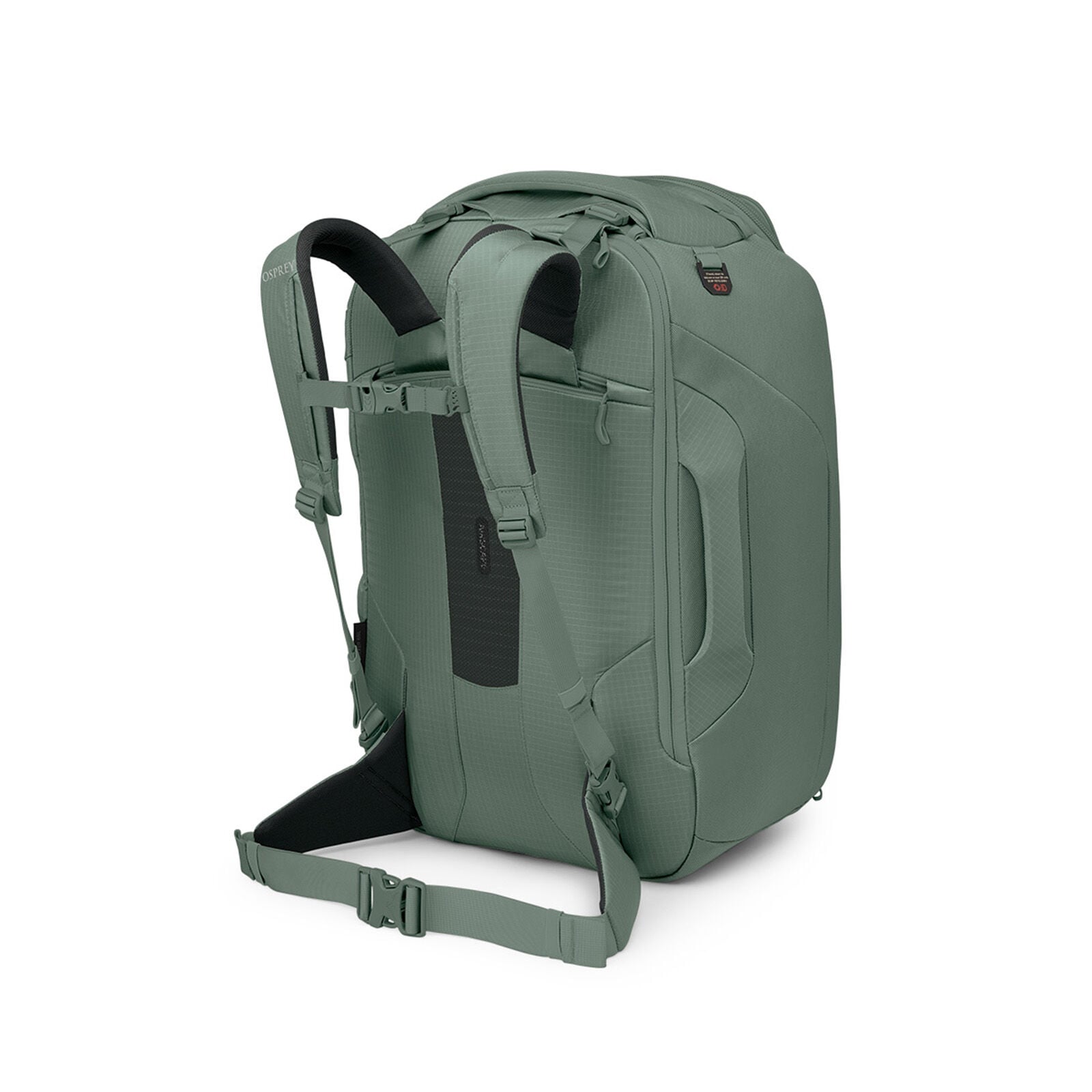 Sideback image of the Osprey Sojourn Porter Travel Pack 60 in the color Koseret Green