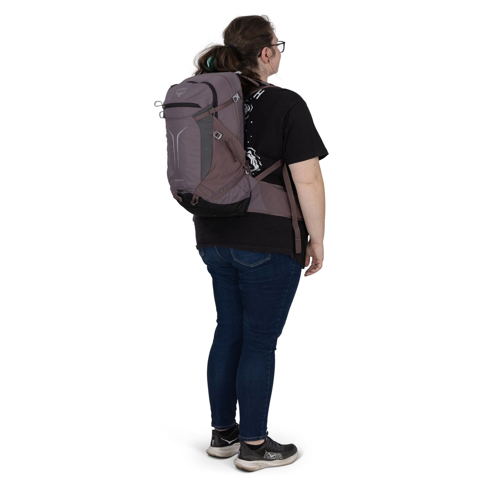 model wearing the Sportlite Extended Fit in the color Aubergine Purple